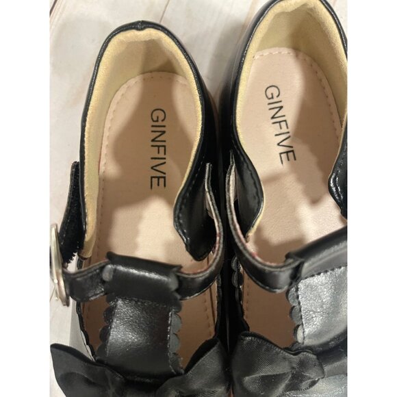 GINFIVE Girls Mary Jane Black Bow Dress Shoe sz 12 - Picture 6 of 10